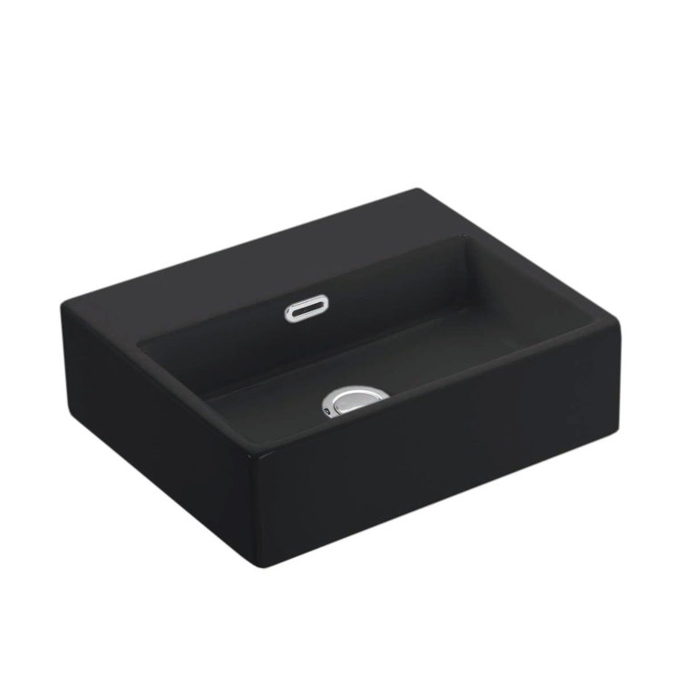 WS Bath Collections Quattro 14.4'' Ceramic Rectangular Bathroom Sink with Overflow
