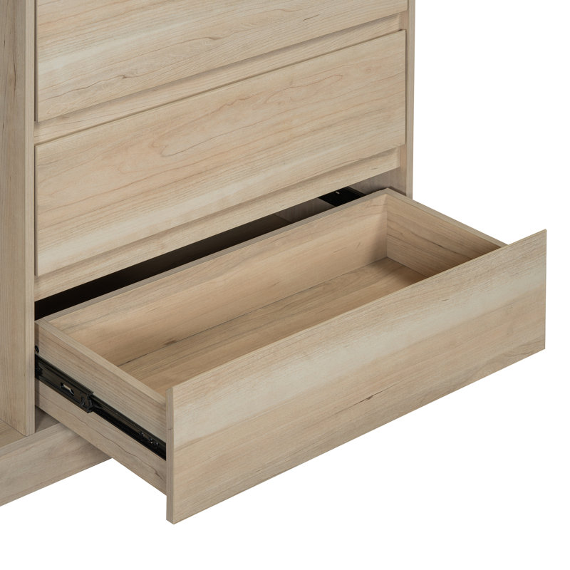 Freestanding Closet System With 4 Drawers Dresser, Natural