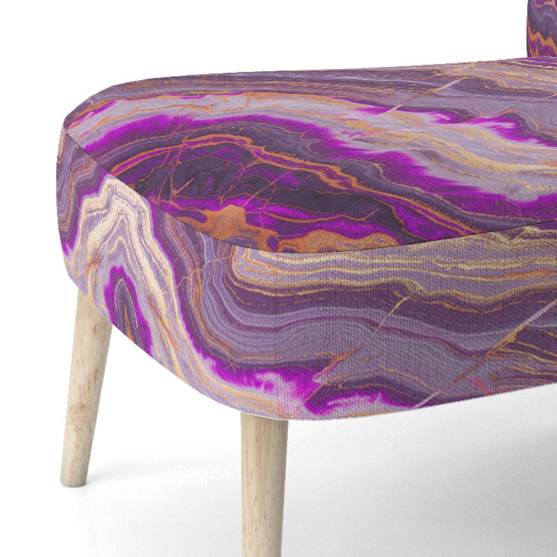 Chaise d'appoint rembourrée Mid-Century, Mélange de polyester mauve