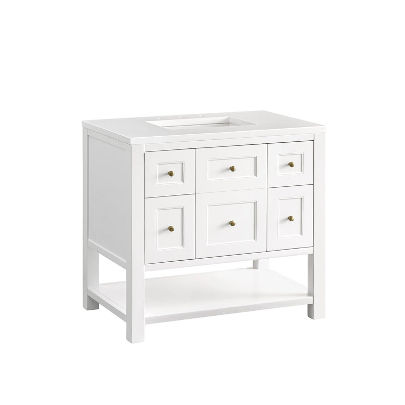 Breckenridge 36'' W Single Vanity, Bright White, White Zeus, 8" Widespread