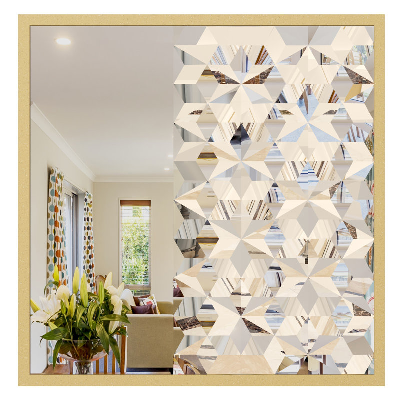 Engineered Wood Flat Wall Mirror, Gold