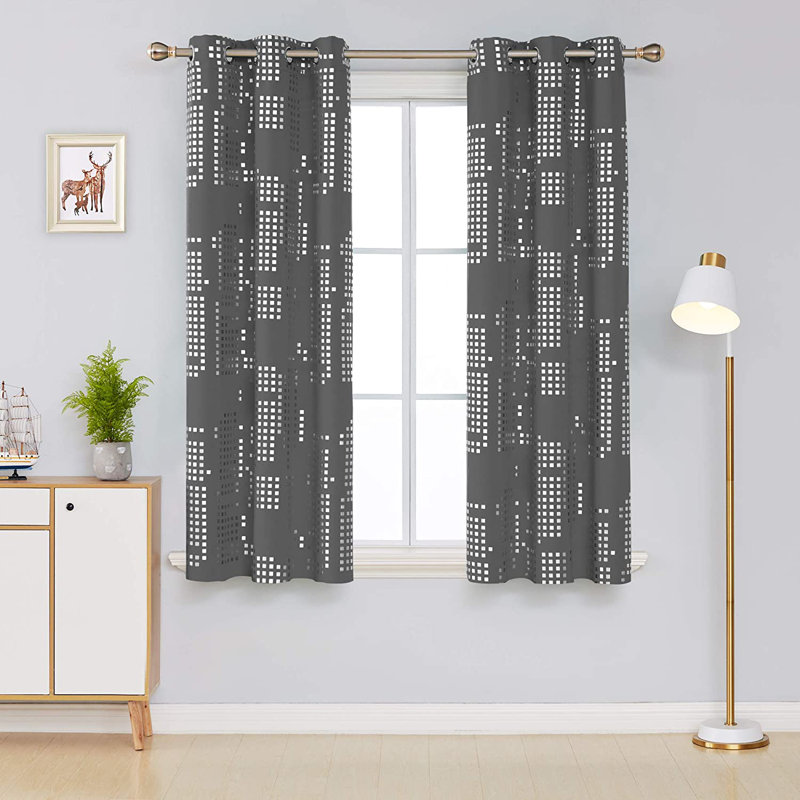 Carmacmoin Room Darkening Curtain Pair, Light Gray, 52" W x 72" L
