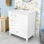 Meuble-lavabo en bois durable avec lavabo intégré et tablettes de rangement-898401944