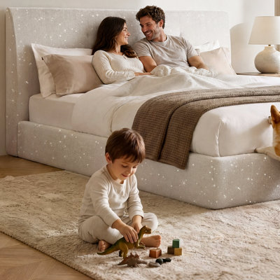Assembly-Free Upholstered Platform Bed