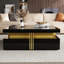 Table basse 43,3 po à 4 tiroirs avec rangement noir brillant moderne-77364934
