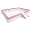Full Size Upholstered  Daybed Frame with Fence and Stairs,(PINK+WHITE)-831130000-871428664