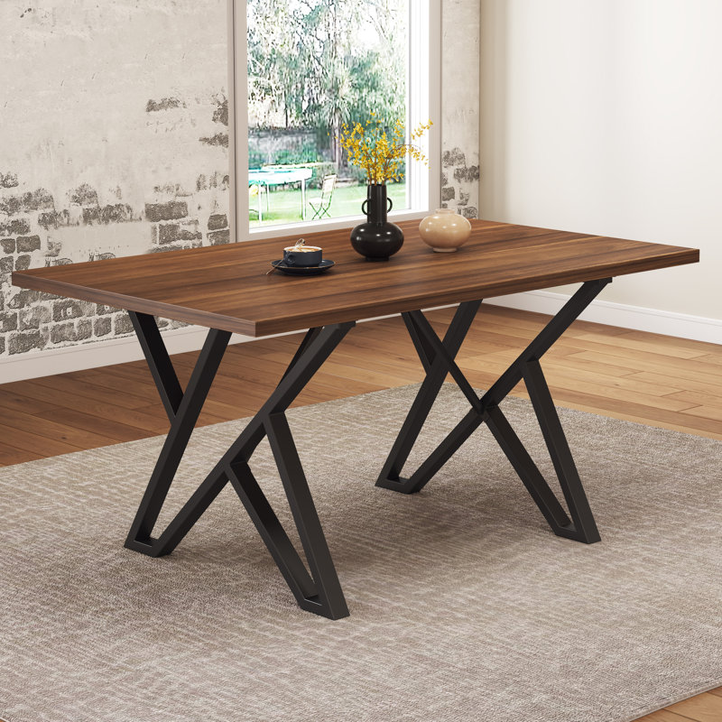 Abreha Faux Wood Rectangular Dining Table