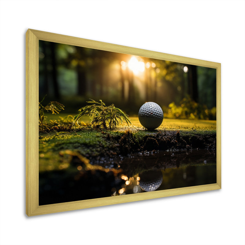 Golf Precision Putt II - Sports Canvas Art Print, H 24 po x l 32 po, Cadre doré à une seule photo