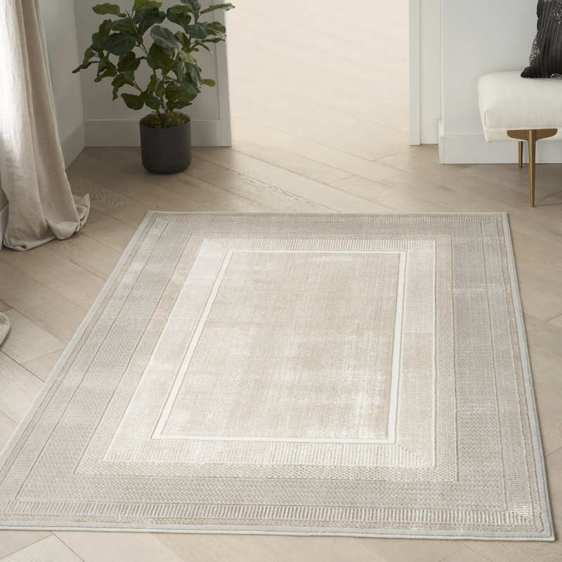 Abye Machine Woven Ivory Recommended Use Rug, Rectangle 119 x 180cm