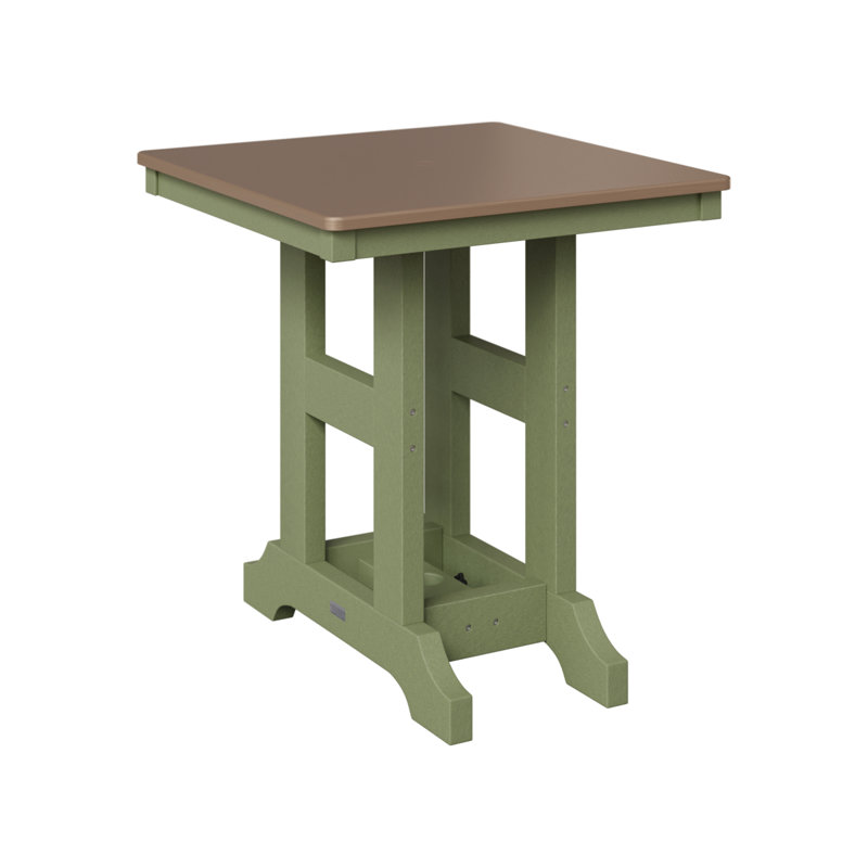 Table de bar d'extérieur carrée Garden Classic, Bronze martelé, H 35,5 po x l 28 po x P 28 po, Sauge
