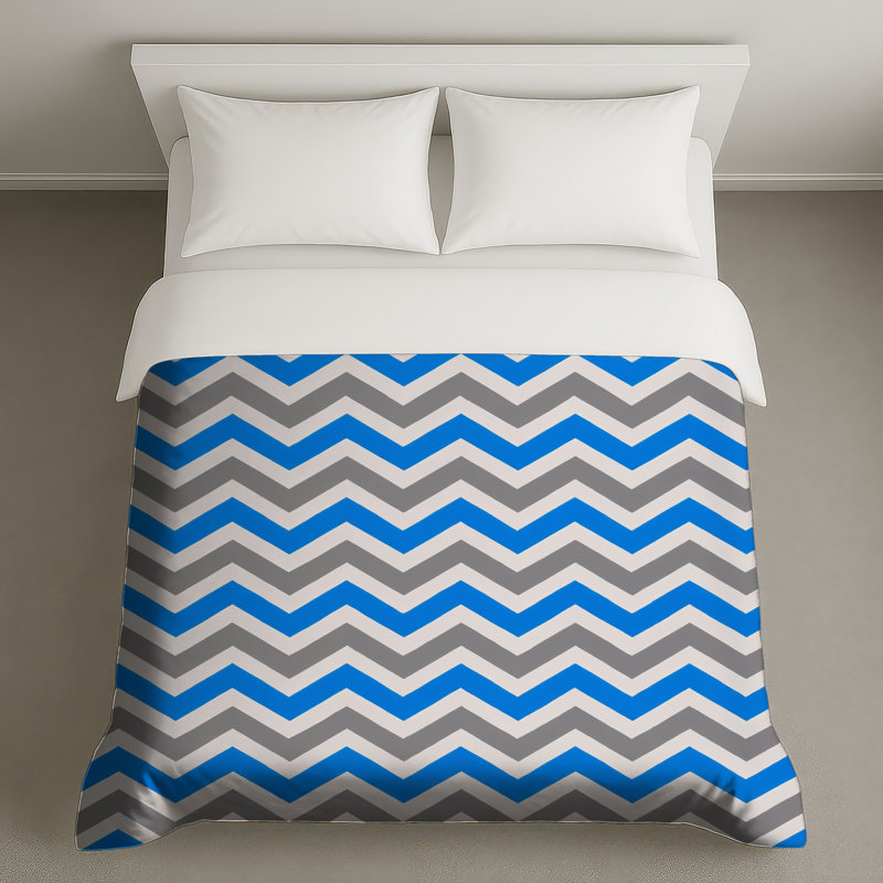 Housses de couette à chevrons bleu gris, Twin