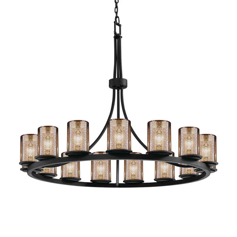 Lustree en anneau 15 lumières fusion dakota, Noir mat