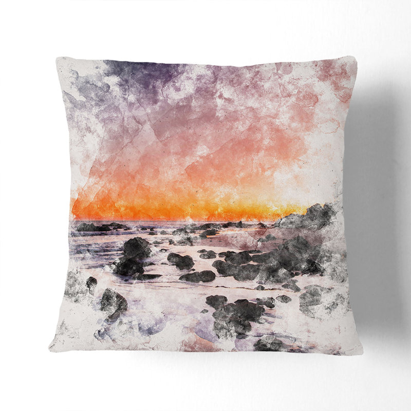 Abstract Square Cushion, 40cm H x 40cm W x 15cm D