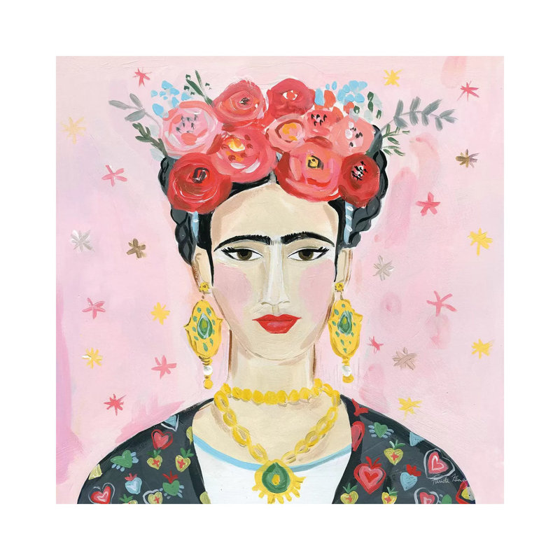 Homage To Frida Shoulders by Farida Zaman - Wrapped Canvas Painting, 45.72 cm H x 45.72 cm W x 3.175 cm D