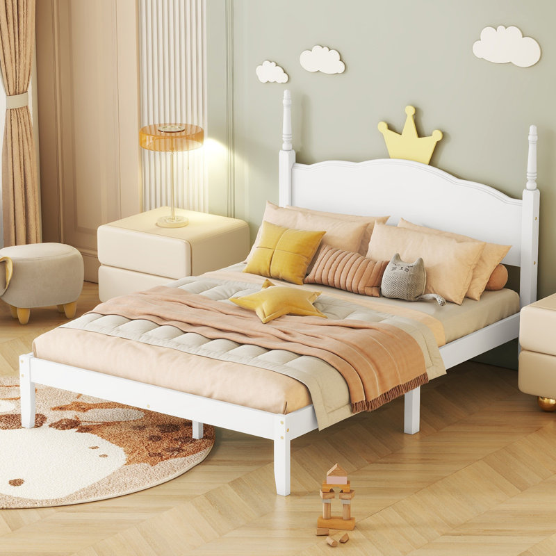 Gevon Solid Wood+MDF Panel Bed