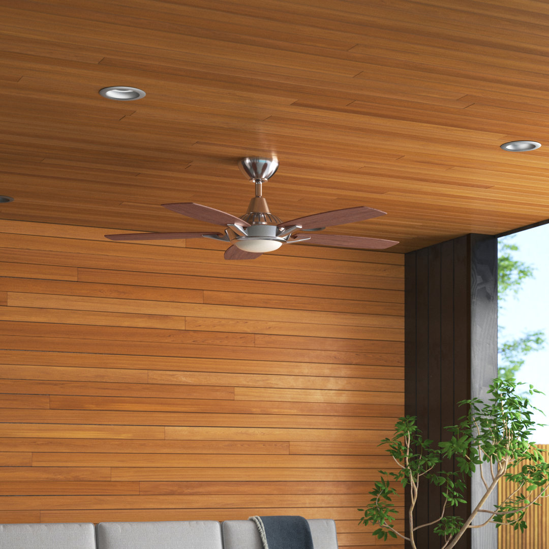 52" Ailaina 5 - Blade LED Standard Ceiling Fan with Remote Control and Light Kit Included Wade Logan® 
