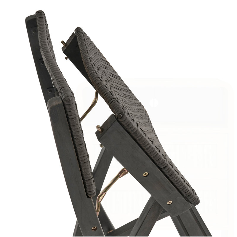 Ensemble de 2 tabourets de bar pliants d'extérieur 41,75 "en bois d'acacia