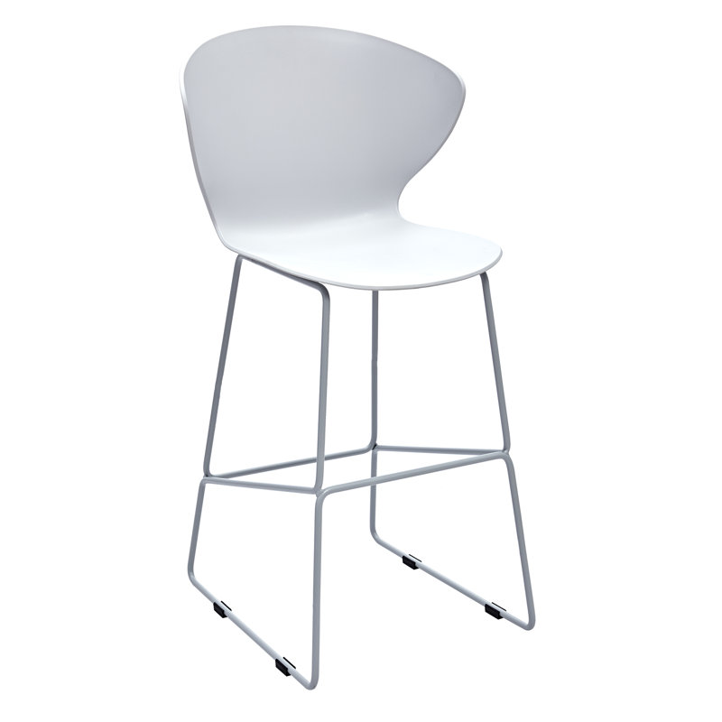 Tabouret de bar et de bar Varvara, Blanc, Tabouret de comptoir (siège d'une hauteur de 26 p