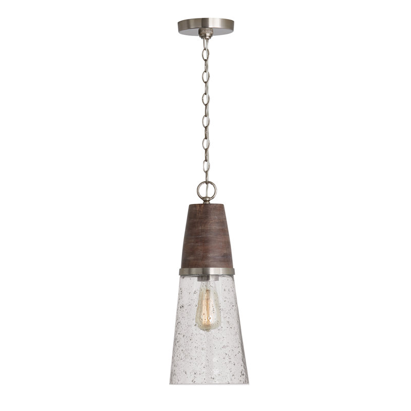 Emete    1 - Light Black Wash/Matte Nickel Single Pendant
