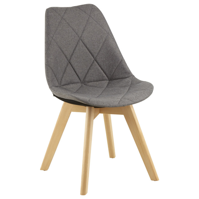 Hollier 47cm H Cotton Upholstered Side Chair in Grey