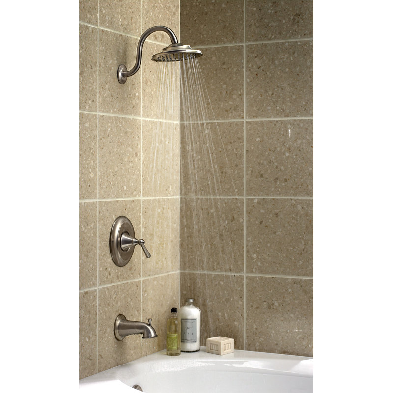 Robinet de douche thermostatique avec garniture Saxton, Nickel brossé