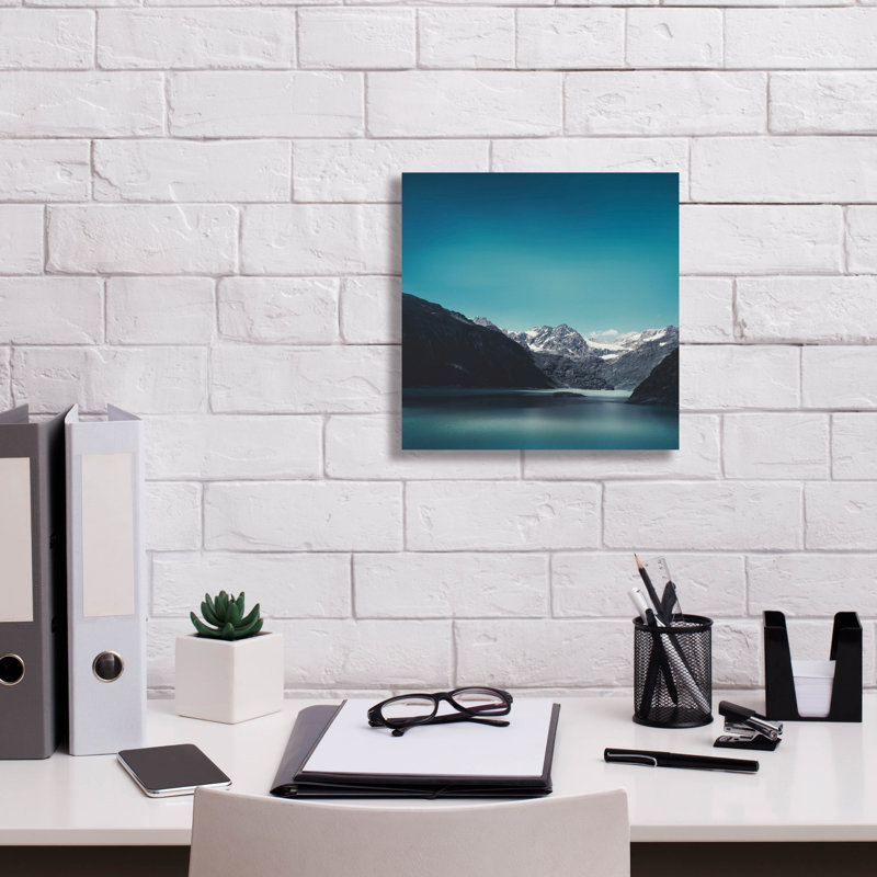 Toile épique Graffiti «Turquoise Mountain Lake» par Dirk Wustenhagen, 12 po x 12 po