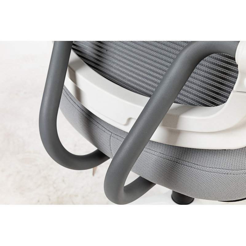 Chaise de travail en filet Laionna, gris, Blanc