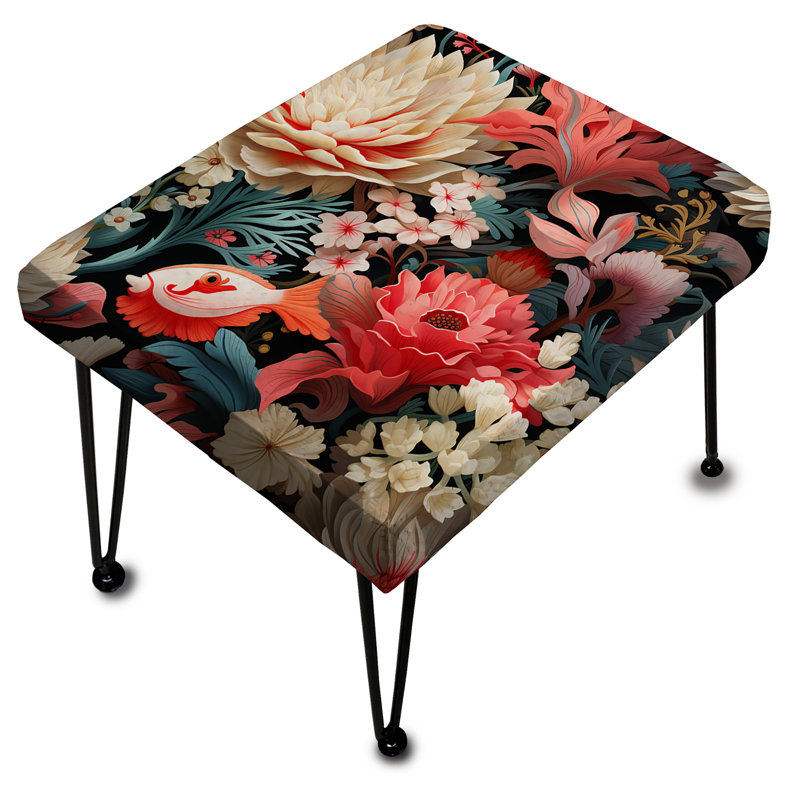Coral Crests Tropical Pattern - Tropical Rectangle Ottoman