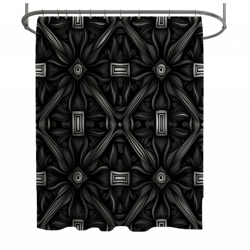 Rideau de douche gothique - Décoration de salle de bain vieillie, H 93 po x l 70 po