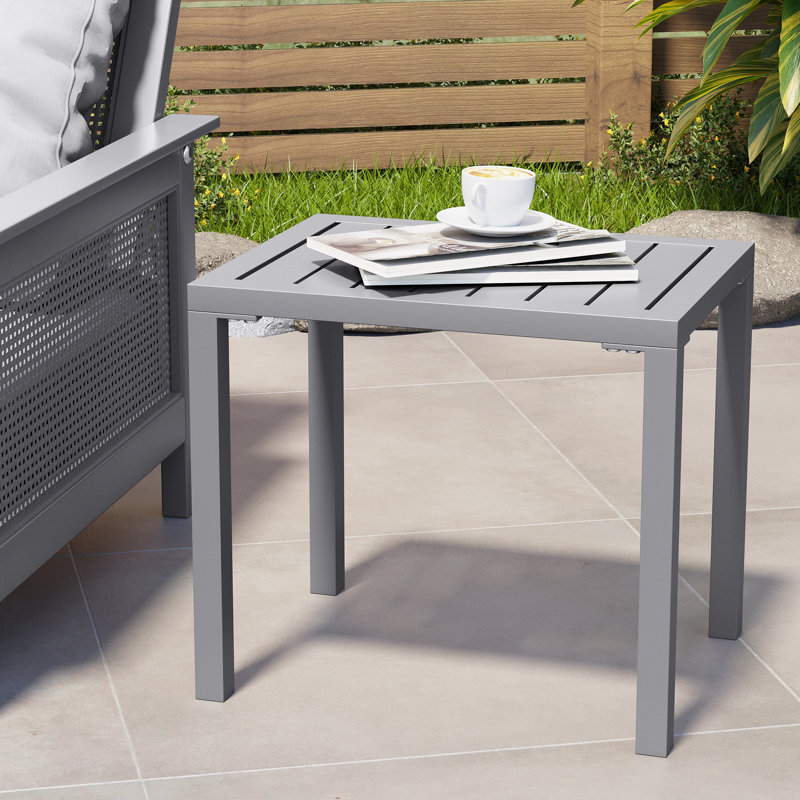Bridgitte Aluminum Side Table, Gray