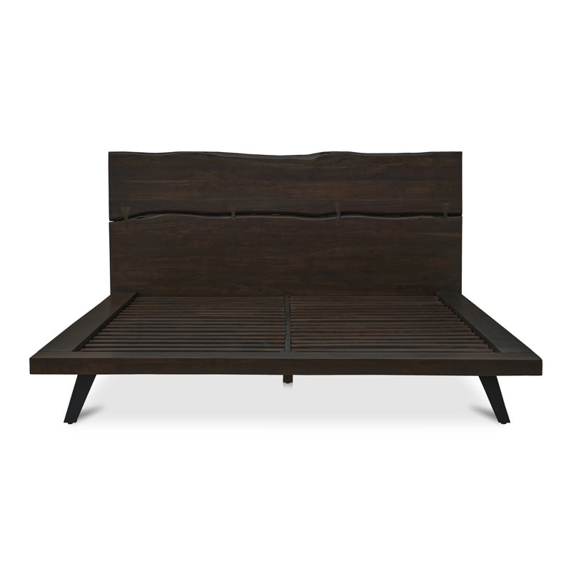 Madagascar Solid Wood Bed, Queen, Brown