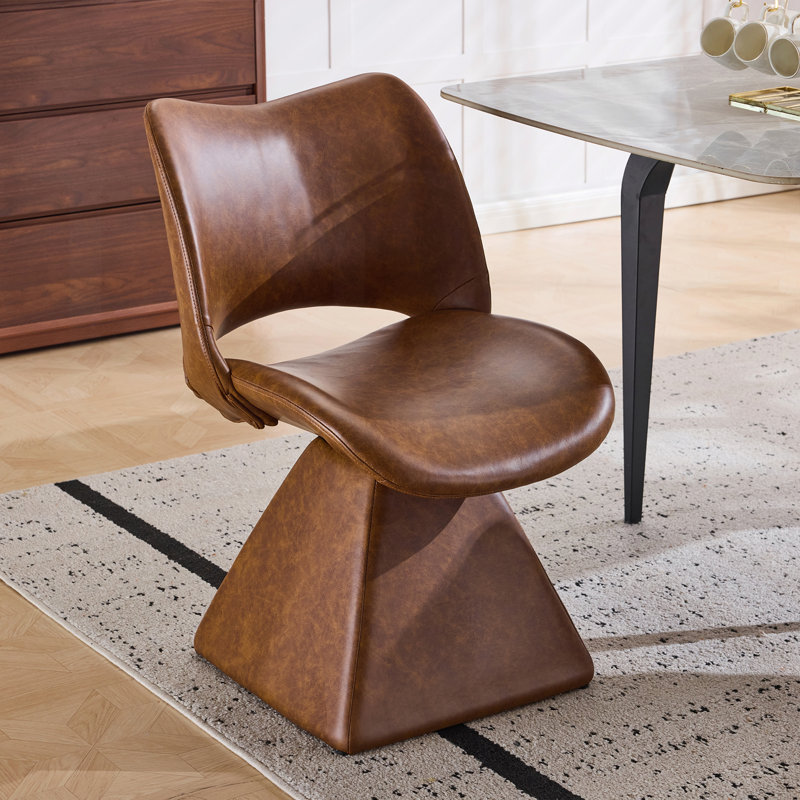 Chaise pivotante en cuir artificiel confortable, Brown