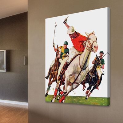 Polo Match by Maurice Bower Print on Wrapped Canvas