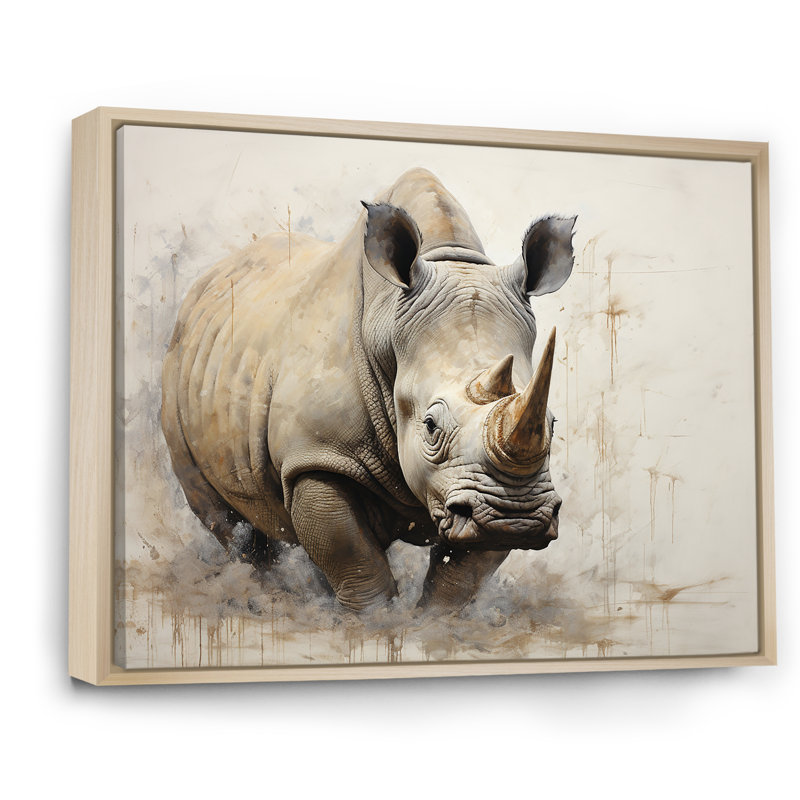 Puissant rhinocéros fort, H 12 po x l 20 po x P 1 po, Cadre naturel flottant