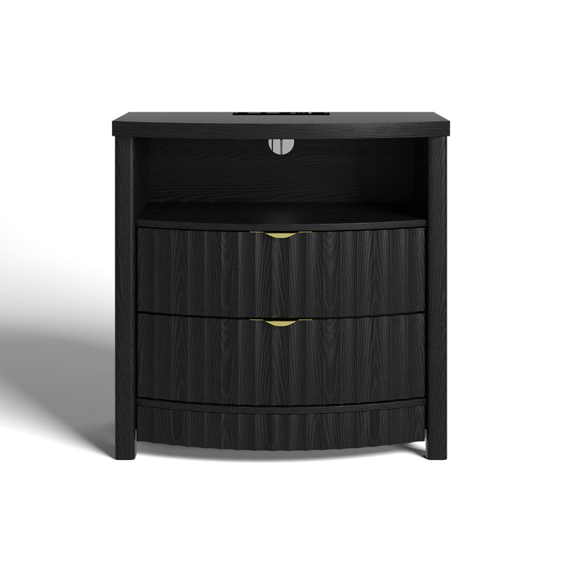 60cm W Bedside Table, Black