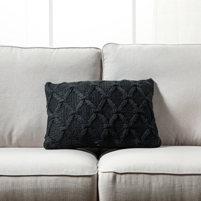 Banff Cable Knitted Rectangular Pillow Cover And Insert - Set Of 2