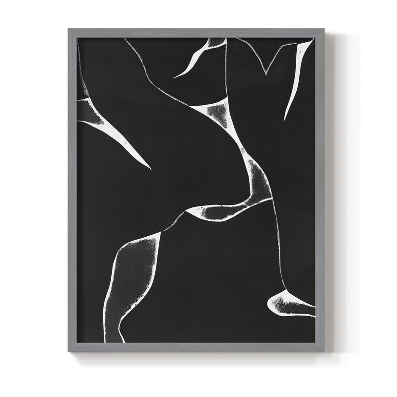«Night Bloom II», reproduction encadrée - bois massif, H 11 po x l 9 po, Gris