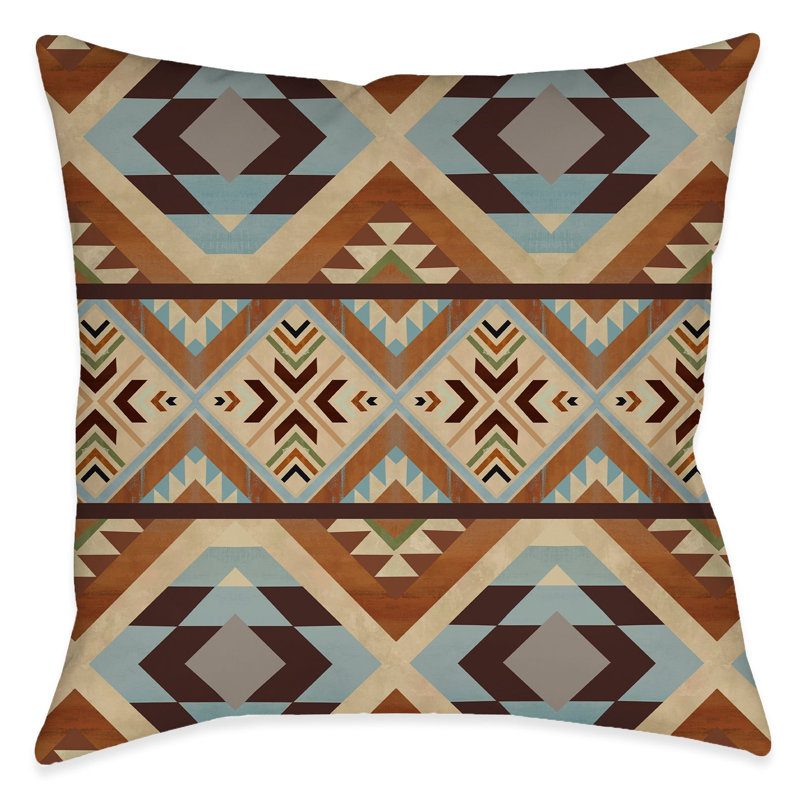 Southwest Tile Geometric Reversible Throw Pillow