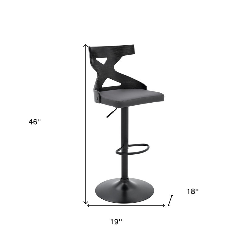Tabouret de bar gris en similicuir