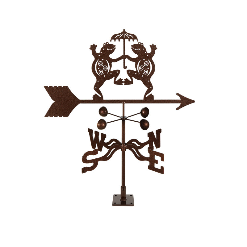 Dancing Frogs 24'' H Animals Weathervane, Deck Mount