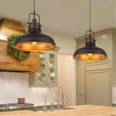 Paquet de 2, luminaire suspendu dôme industriel 1 lumière 17,7 pouces