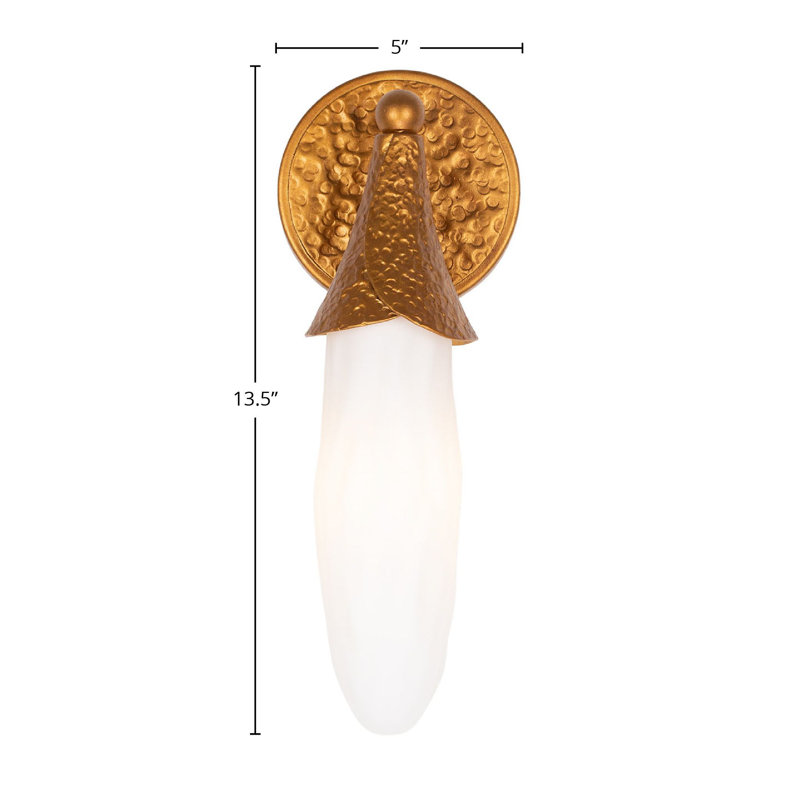 Bougainvillea 1 LT Warm Gold Wall Sconce Kalco