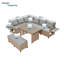 Ensemble de conversation modulaire en rotin 5 pièces avec coussins Modern-111721380-97840504