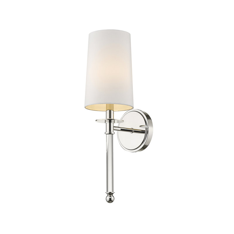 Addi Steel Armed Sconce, Polished Nickel
