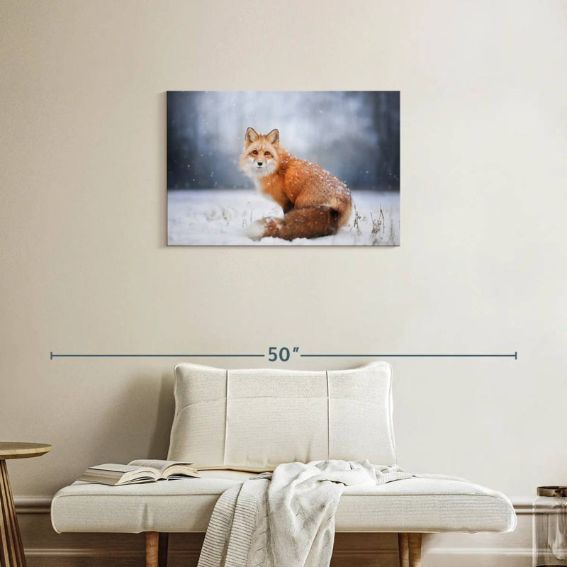 Portrait de petit renard roux Brampt, H 20 po x l 30 po