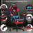 Hoffree LED Ergonomic Gaming Chair with Bluetooth Speakers and Vibration Lumbar Pillow-72855614