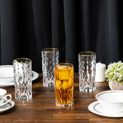 Lorren Home Trends Marilyn Gold High Ball Tumblers