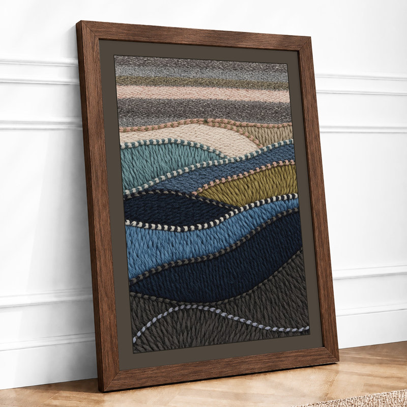 Flowing Textile Landscape Scandinavian - Print, Walnut, A1 - 84.1 x 59.4 cm