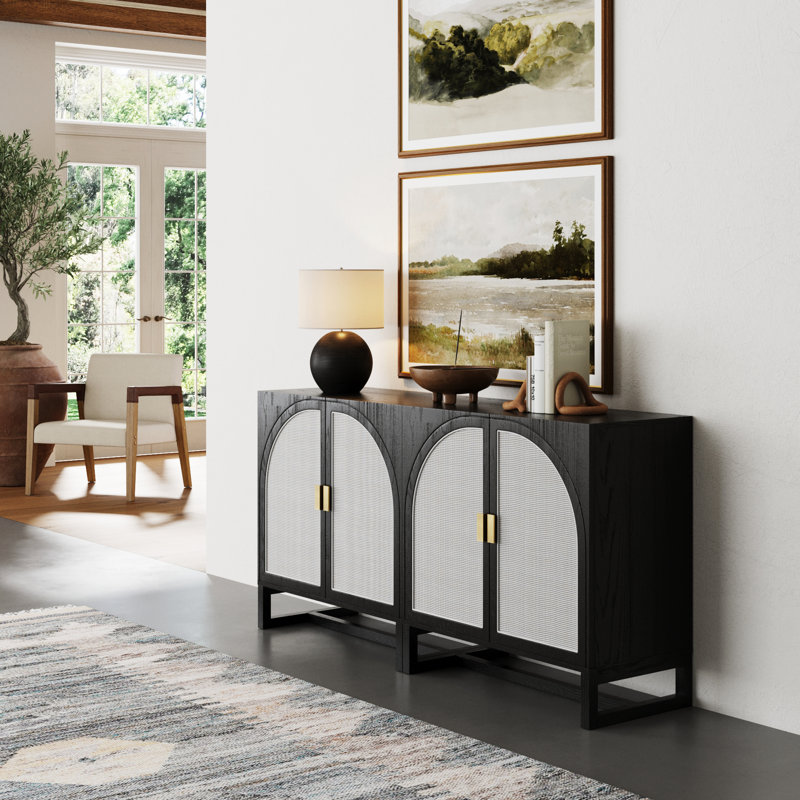 Wood Storage Cabinet Or TV Stand, Black Oak