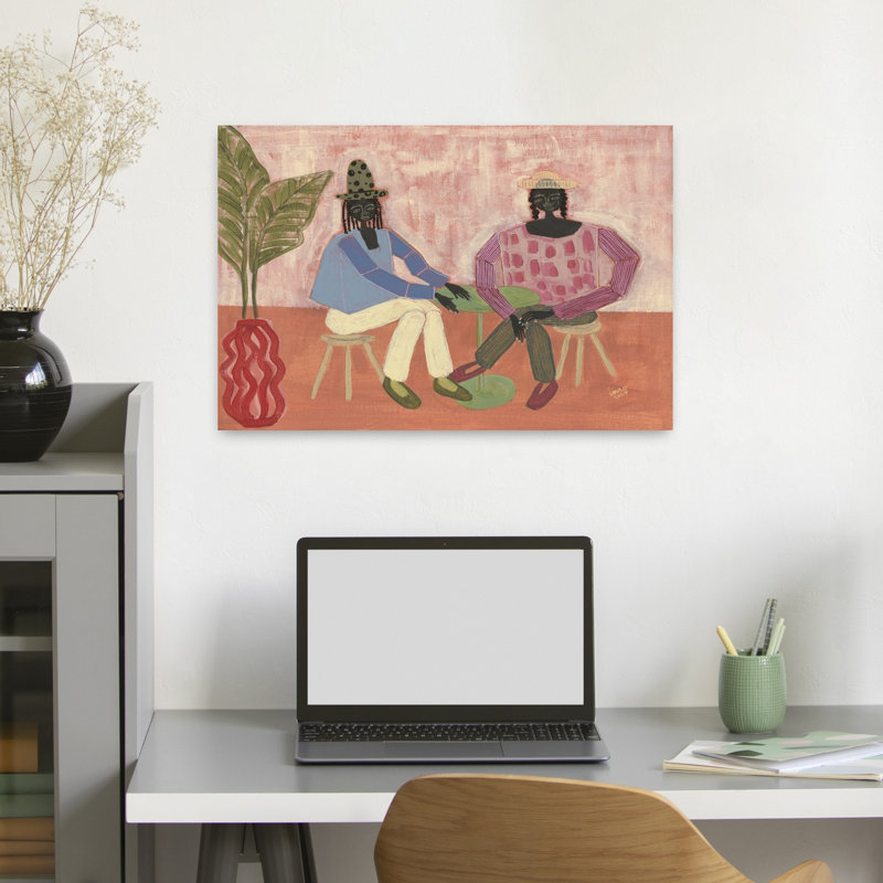 «With A Friend», art moderne de l'architecture végétale colorée, H 16 po x l 24 po